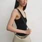 Toteme T-Lock leather clutch fawn