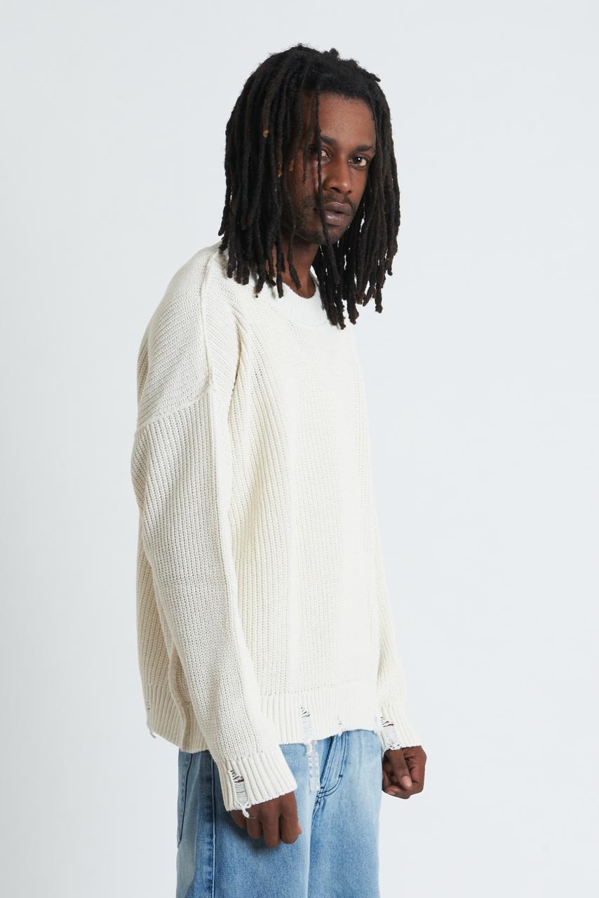 Sweater crop Costa Inglese White