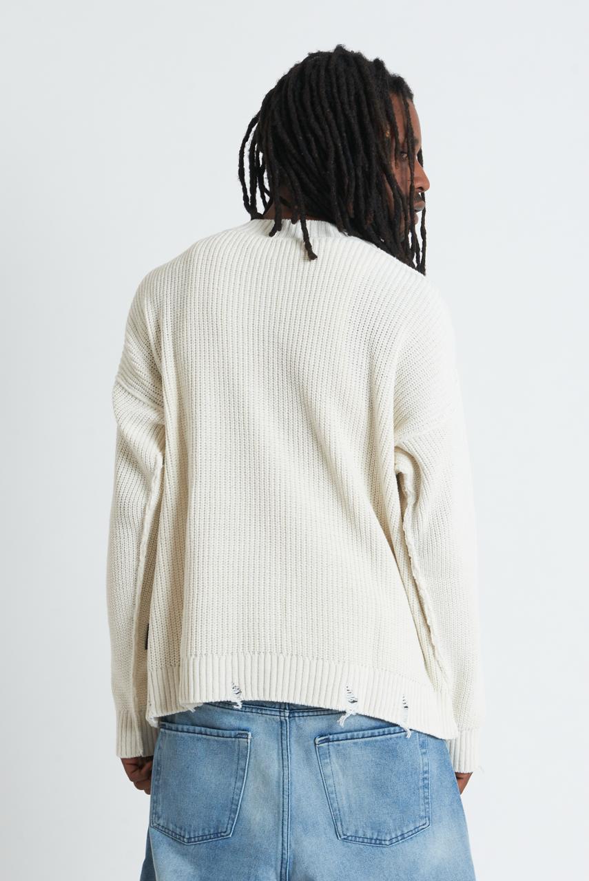 Sweater crop Costa Inglese White