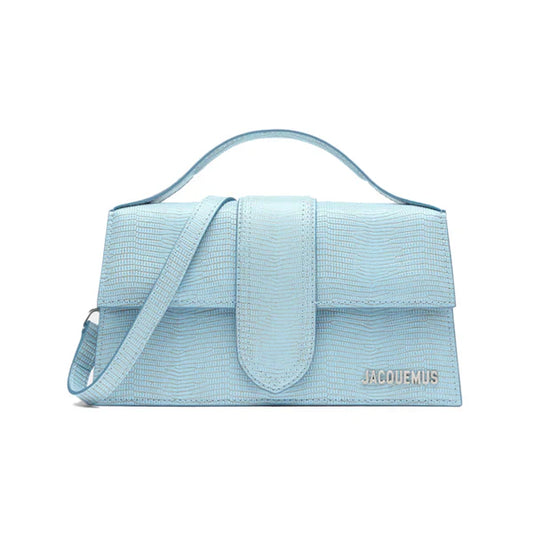 Jacquemus Grand Bambino Light Blue Lizard