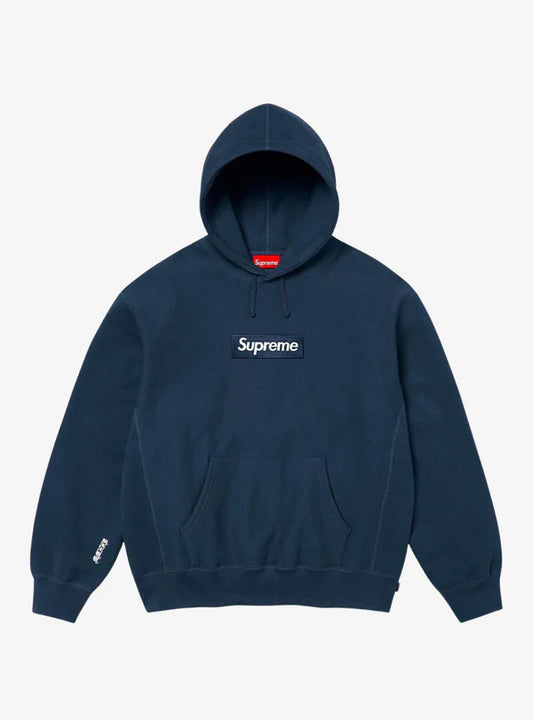 Supreme Box Logo Hooded Sweatshirt Navy (FW25)